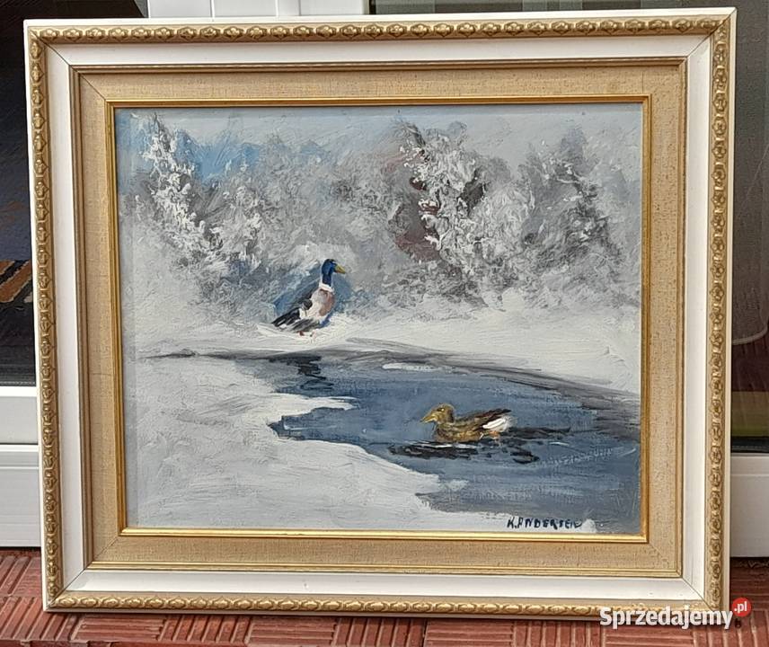 K Andersen Krajobraz zimowy obraz olejny Iłża