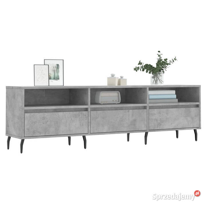 Szafka pod TV szarość betonu 150x30x445 WM831296 Warszawa