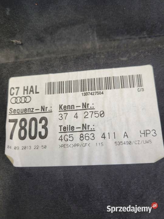 PÓŁKA TYLNA TYŁ AUDI A6 C7 SEDAN 4G5863411A Przystajń sprzedam