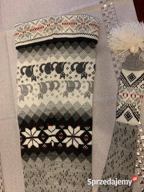 Komplet czapka z szalikiem dzianinowa damska Częstochowa