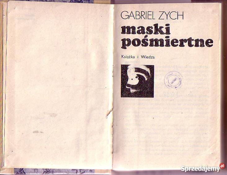 6880 MASKI POŚMIERTNE GABRIEL ZYCH literatura piękna - proza polska Czyrna