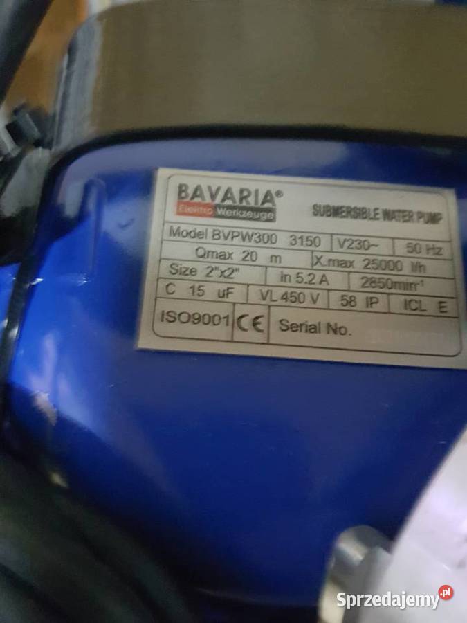 POMPA DO WODY SZAMBA 2 3150W ZŁACZKI Bavaria