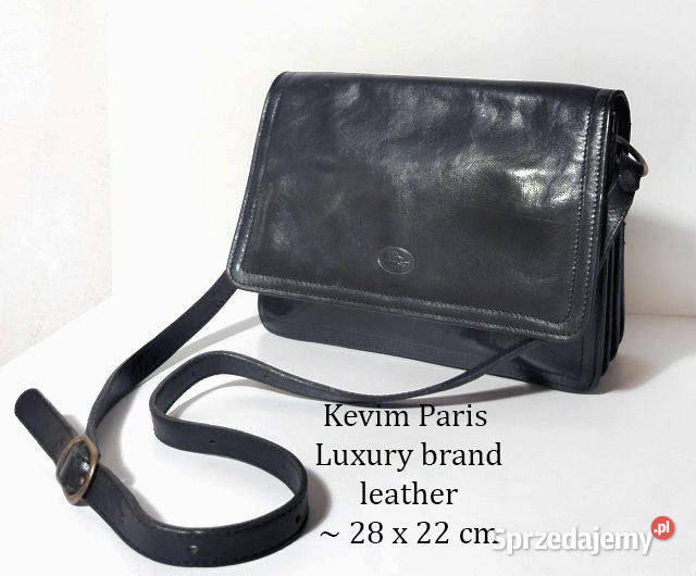 Kevim Paris Vintage czarna torebka skóra nat Torby i torebki pomorskie