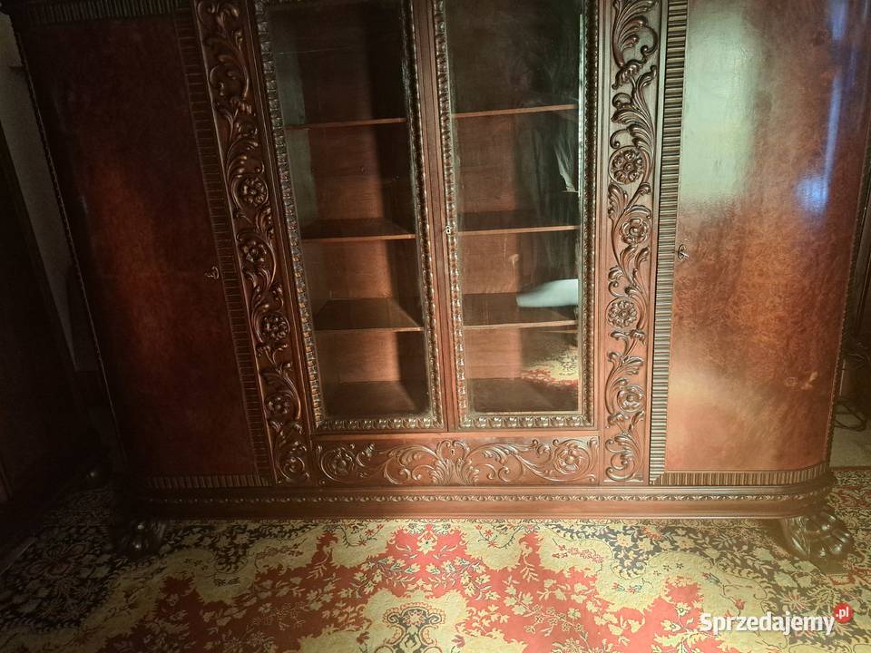 Dostojna biblioteka na lwich łapach lata 20te ub Meble