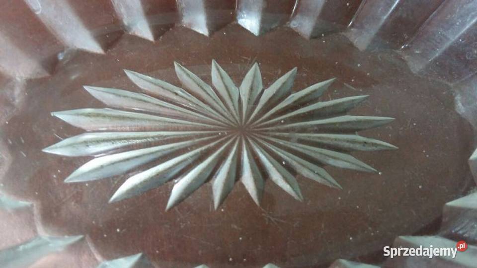 Zabytkowa Owalna Grawerowana Miska Szklanalata Antyki, Sztuka, Kolekcje Gdańsk