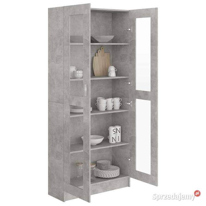 vidaXL Witryna szarość betonu 825x305x1855