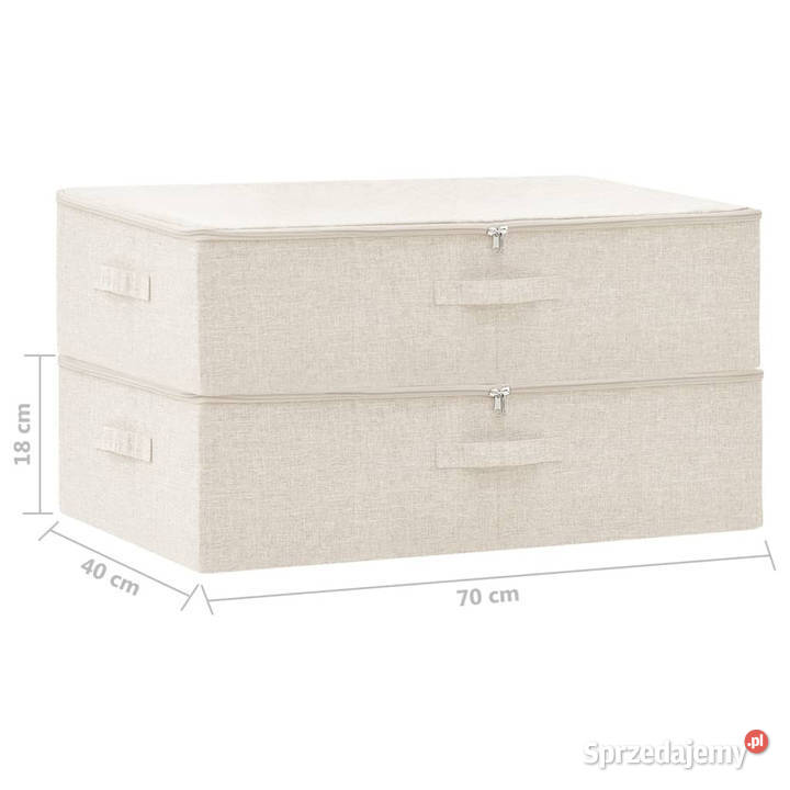 Pojemniki 2 tkanina 70x40x18 kremowe WM332908 Warszawa