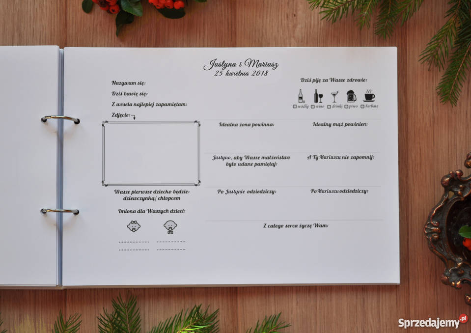 Wyjątkowe zaproszenia ślubne Greenery Stardust Białystok