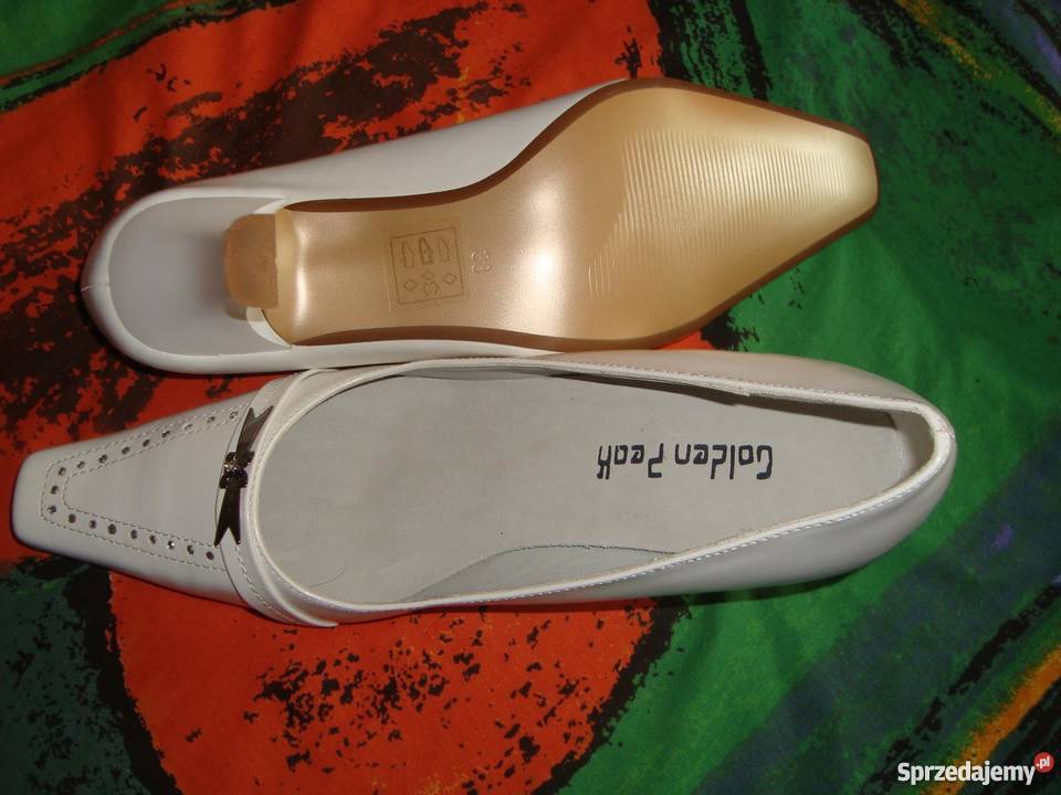 Czółenka białe Golden Peak biały Czółenka Ostrołęka