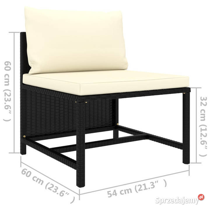 Środkowa sofa modułowa z poduszką polirattan mazowieckie Warszawa