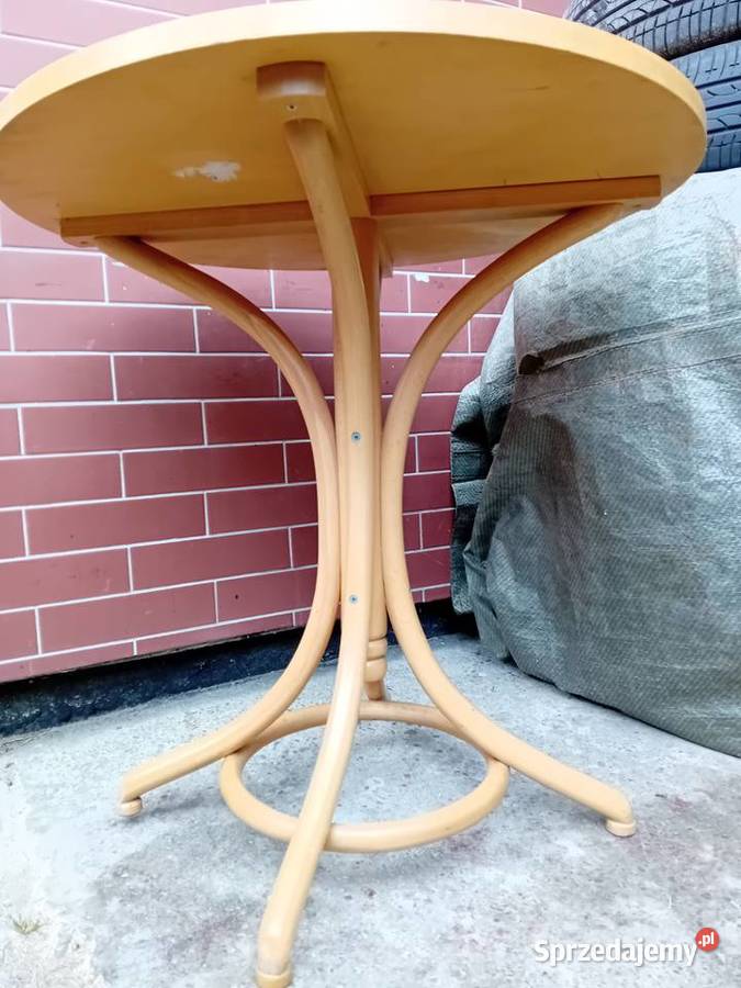 Stół drewniany jasny okrągły Stoły Dom i Ogród