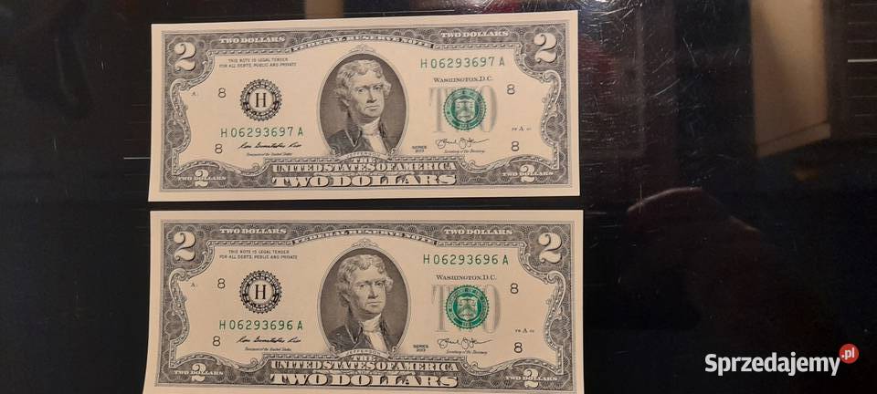 2 dolary usa kolejne UNC Numizmatyka