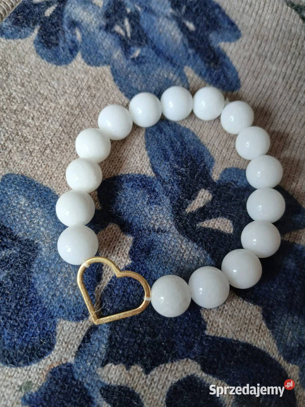 Bransoletka damska z Agatu białego z łącznikiem Kielce
