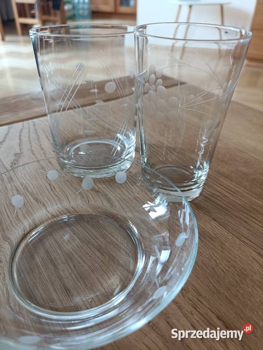 Ładne szkło PRL z cienkiego szkła Warszawa