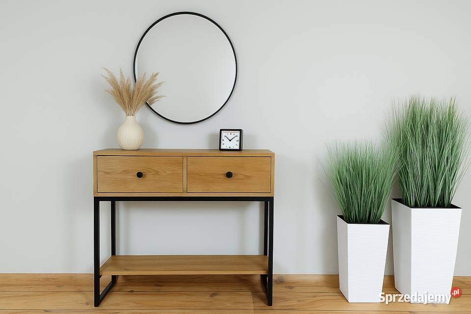 Konsola LOFT z Szufladami 100 Lite Drewno Dębowe 90cm Gdańsk