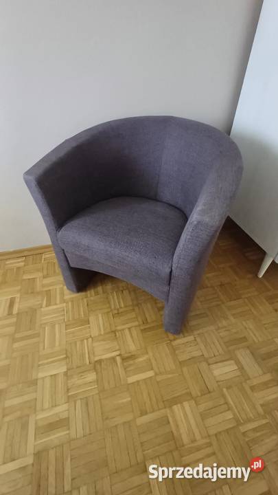 Fotel kubełkowy tapicerowany gołębi szary fiolet Meble Warszawa