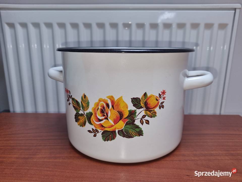 Garnek emaliowany 3 litry nowy PRL Lublin