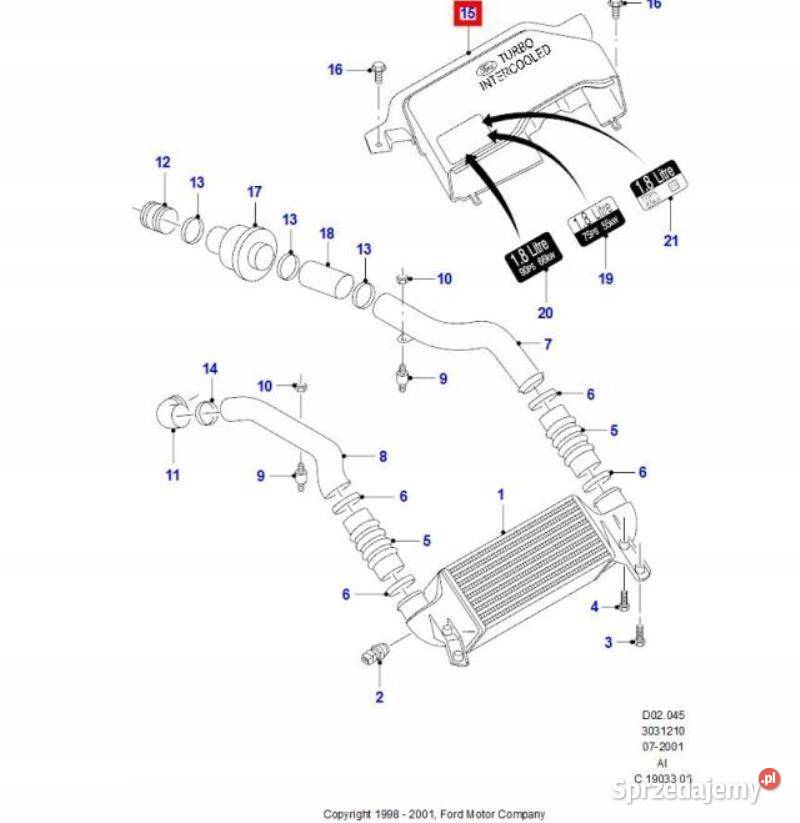 OSŁONA INTERCOOLERA FORD FOCUS 9805 18 D ORYGINA sprzedam