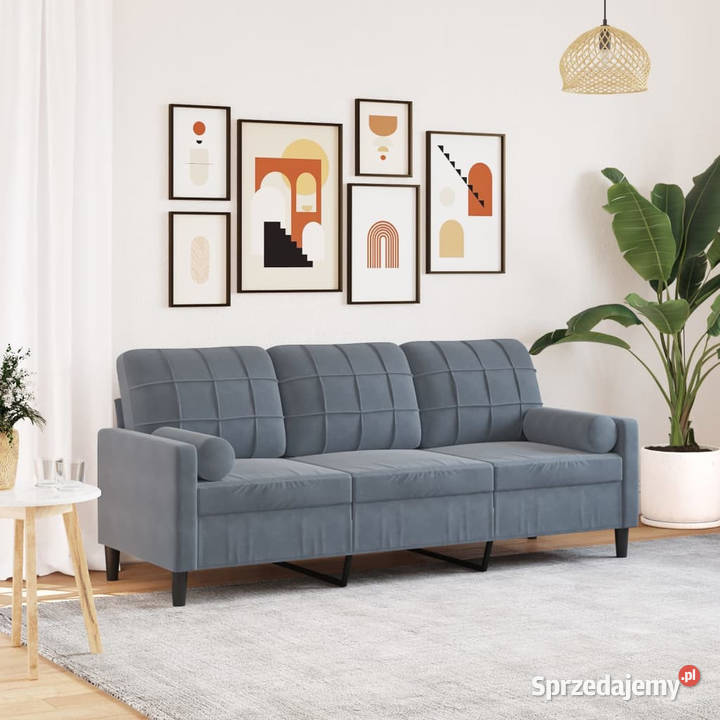 3osobowa sofa z poduszkami ciemnoszara 180 Sofy i kanapy Warszawa