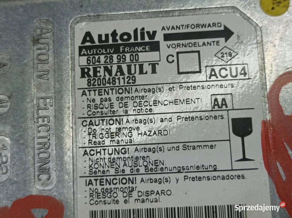 SENSOR AIRBAG 8200481129 Renault Megane II osobowe