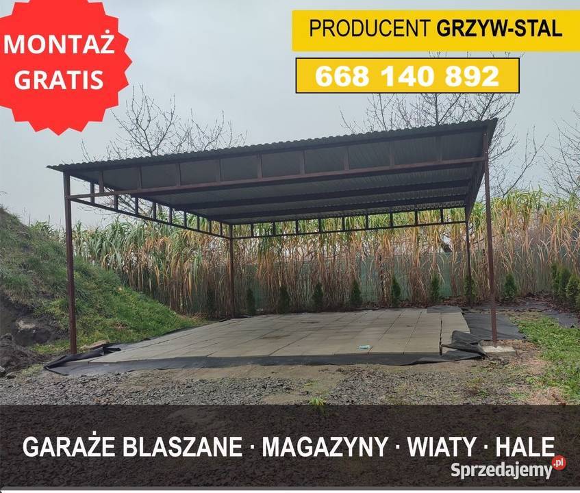 Otwarty Garaż Blaszany Zadaszenie Wiata Garażowa mazowieckie