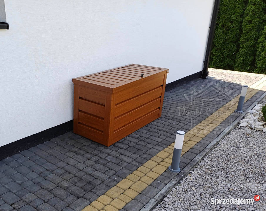 Skrzynia ogrodowa metalowa 150x60x70 złoty dąb Nowy Sącz