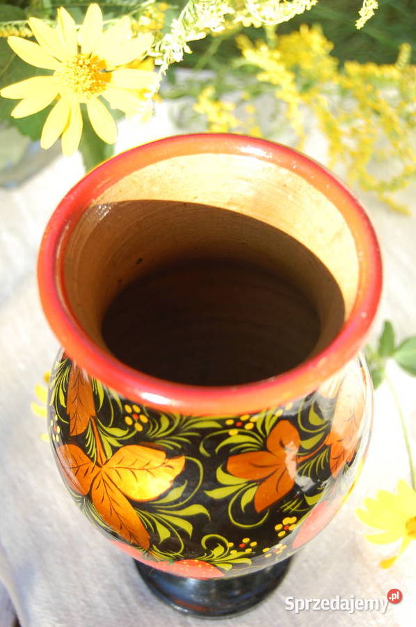 Chochłoma ręcznie malowany rosyjski wazon Lublin