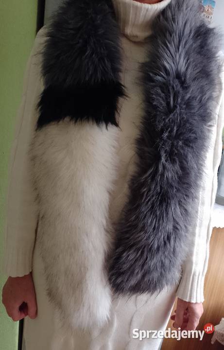 ZARA Długie Futrzany kołnierz Etola szal futerko Kraków sprzedam
