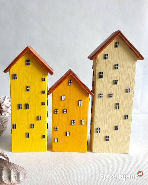 Zestaw dekoracyjnych domków Słoneczne wielokolorowy Wrocław