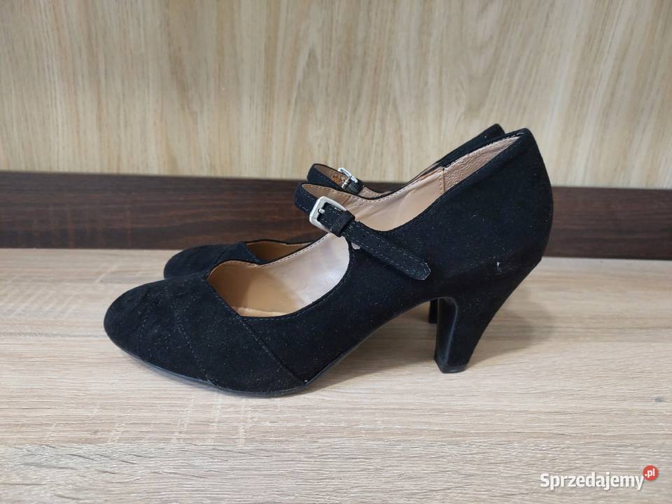 Eleganckie czarne buty damskie na obcasie inna Milanówek