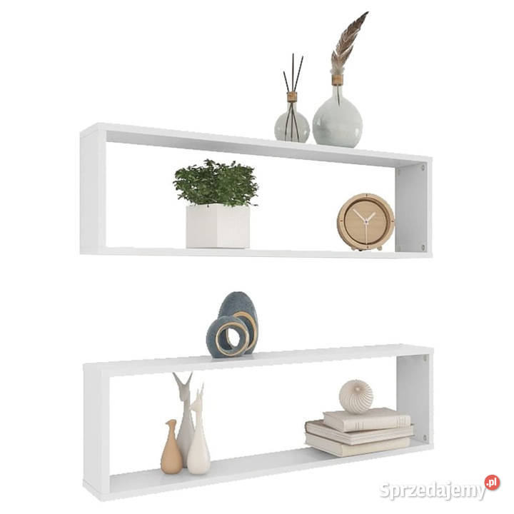 Półki ścienne kostki 2 białe 100x15x30 WM807079