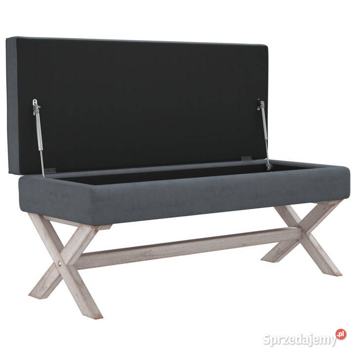 Stołek ze schowkiem ciemnoszary 110x45x49 Warszawa