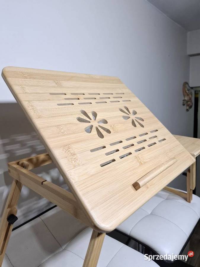 Drewniany stolik pod laptopa podstawka