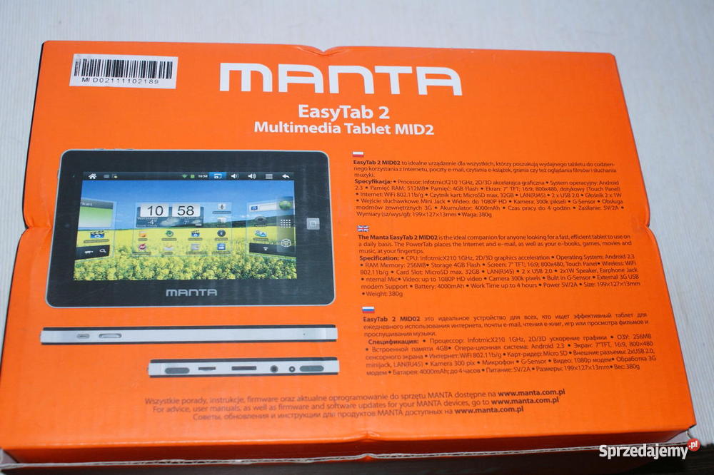 Tablet MANTA ANDROID 23 4 GB 7 Tablety i palmtopy Kraków