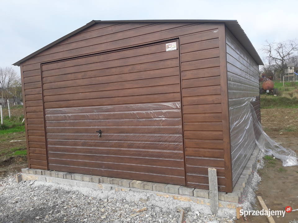 Garaż Blaszany Dwukolorowy 7x5 dwuspadowy Garaże