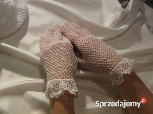 Śliczne rękawiczki szydełkowe koronkowe Moda i Styl