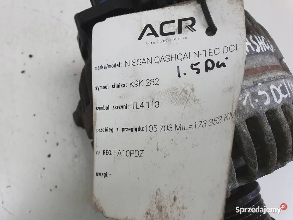 ALTERNATOR Nissan Qashqai 15 DCI bosch osobowe lubelskie