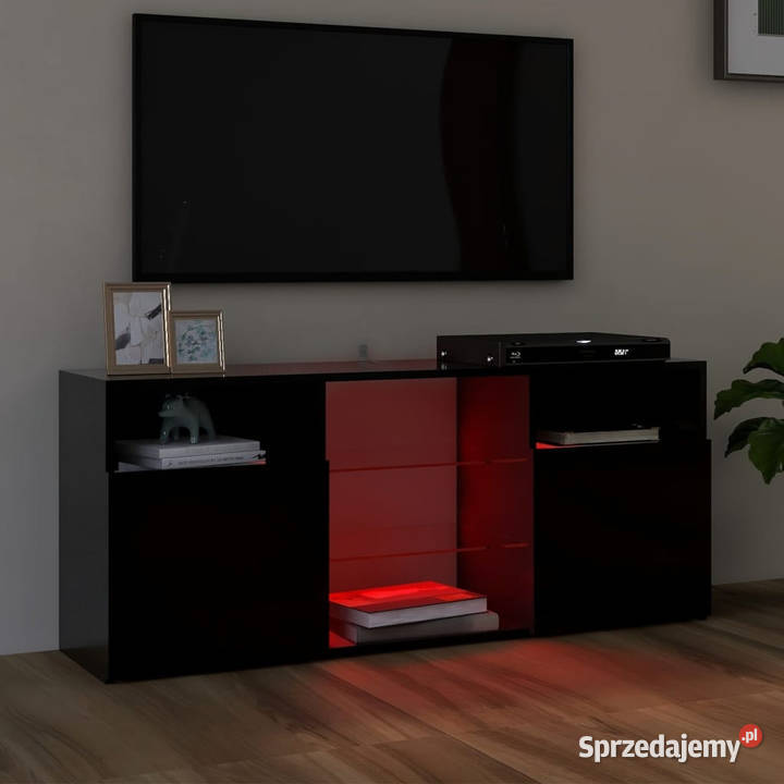 Szafka TV z oświetleniem LED czarna 120x30x50 Warszawa sprzedam