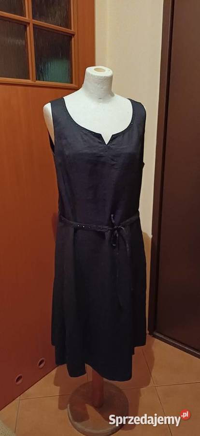 Sukienka NOWA len 100 kolor czarny Spódnice i sukienki Warszawa