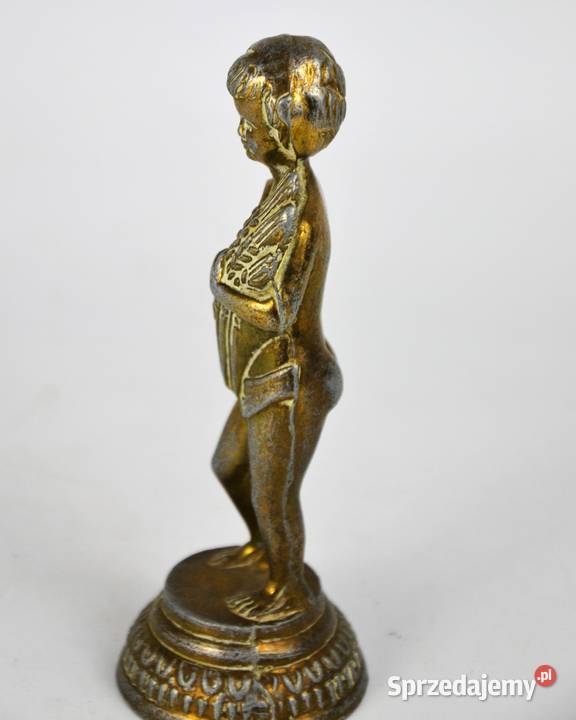 Figurka mosiądz cherubin Bachus alegoria piwa Bronisze
