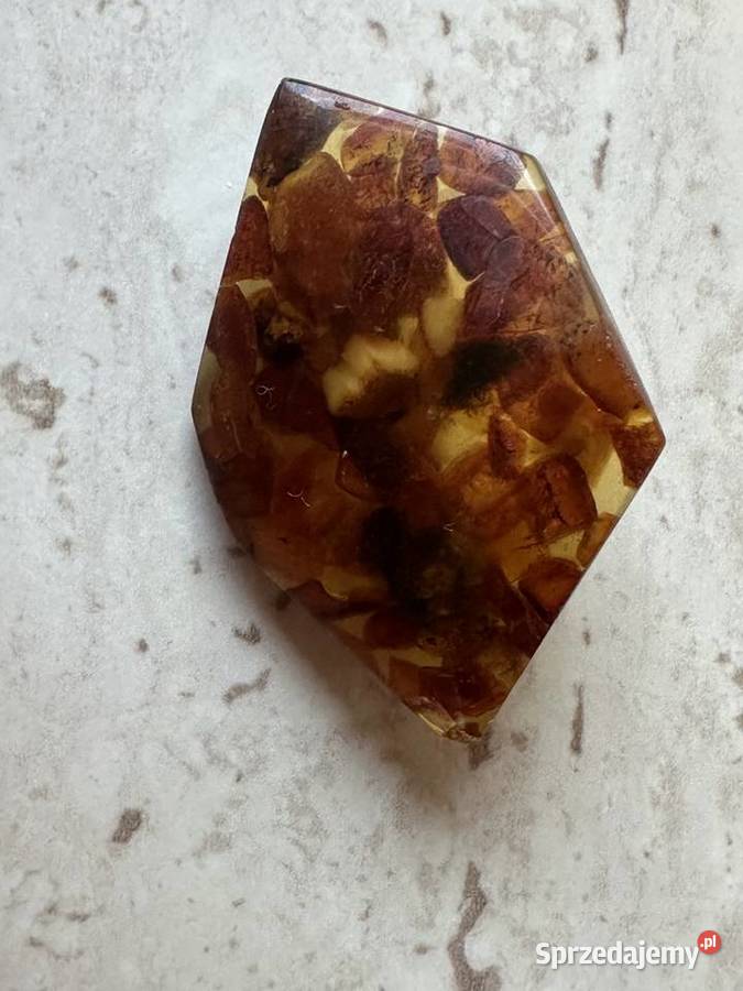 Komplet naszyjnik z broszką z bursztynu Łódź