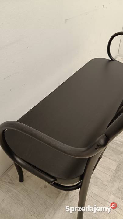ławka z oparciem gięty buk czarna model Thonet Radomsko
