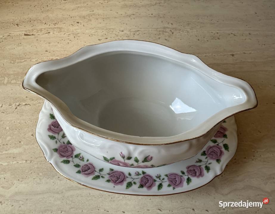 Sosjerka porcelanowa Chodzież z lat PRLu Łódź