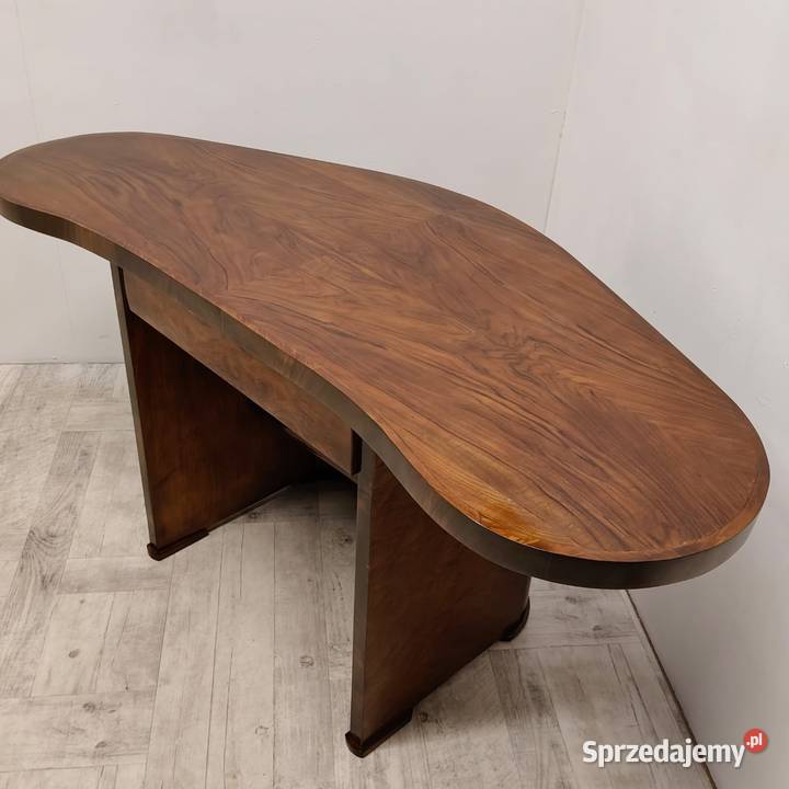 Biurko bumerang art deco design orzech lata 50te Radomsko