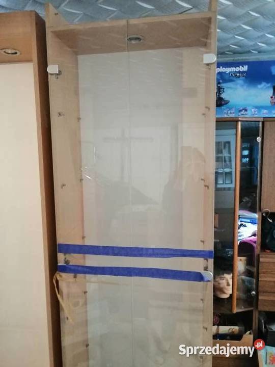 Regał z płyty jasny półki ze szkła sklepowy Ujazd