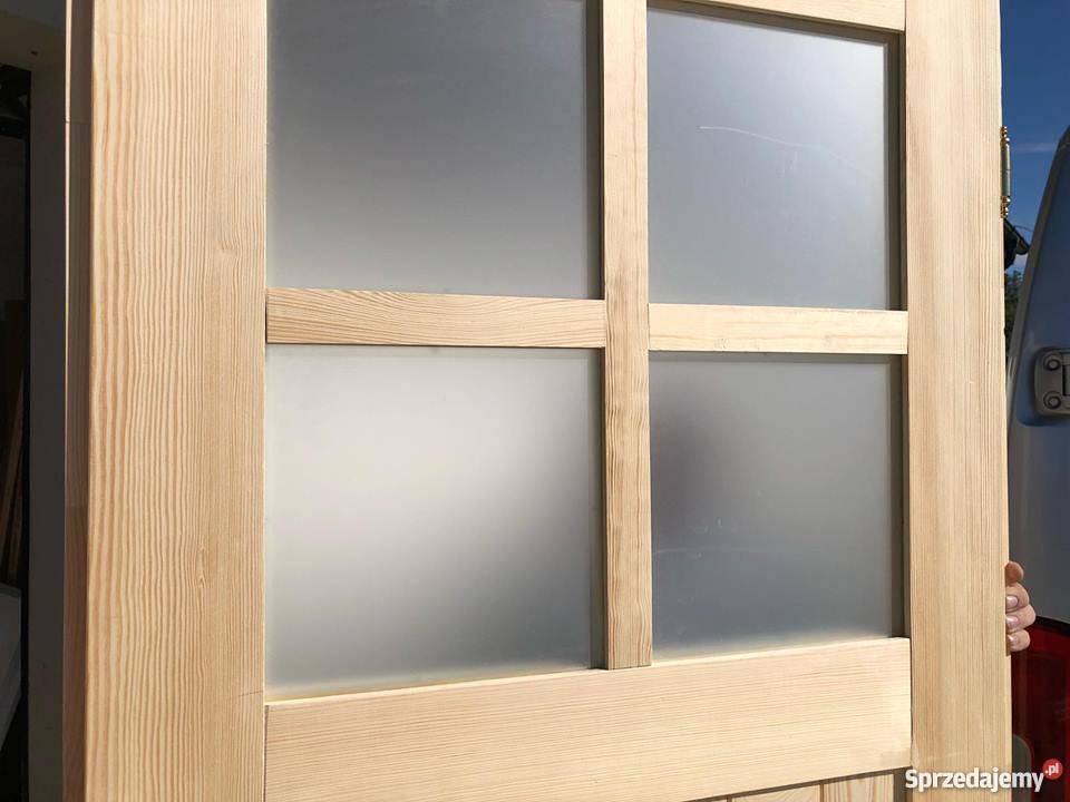 Drzwi wewnętrzne drewniane rustykalne wiejskie Drewno kujawsko-pomorskie Grzybno