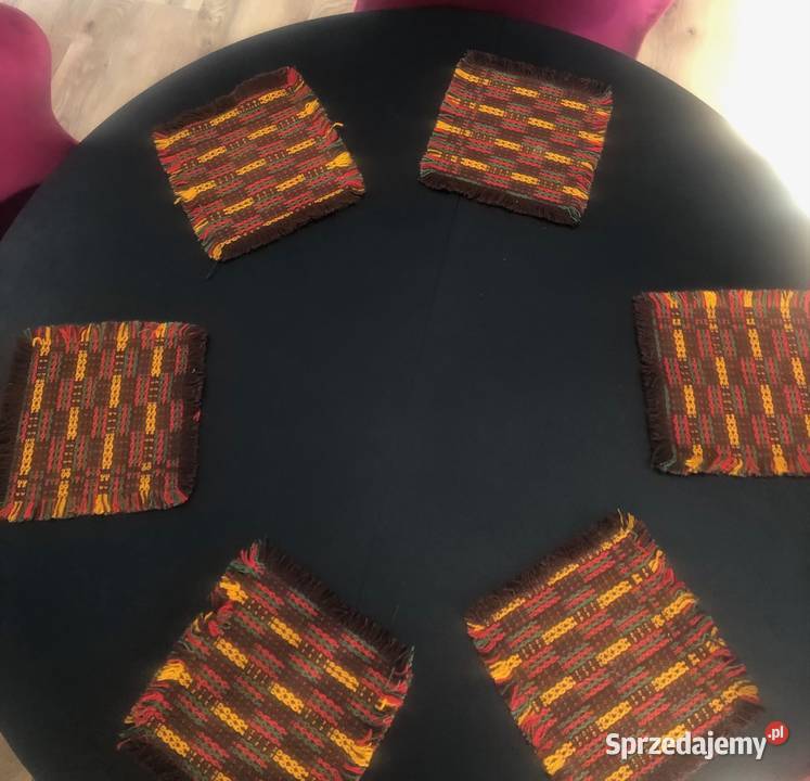 6 kilimowe serwety Cepelia PRL lata 70 XX w Kraków