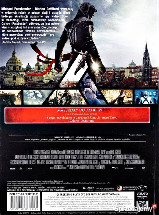 ASSASSINS CREED MICHAEL FASSBENDER wielkopolskie Kalisz