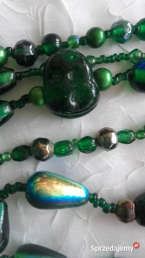 NASZYJNIK Z ZIELONEGO SZKŁA WENECKIEGO Piła