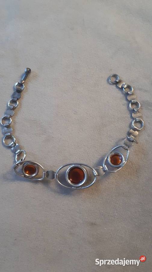 bransoletka srebrna z bursztynami mazowieckie Radom sprzedam